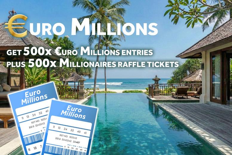 500 Euromillions Lines & 500 Millionaires Raffle Tickets