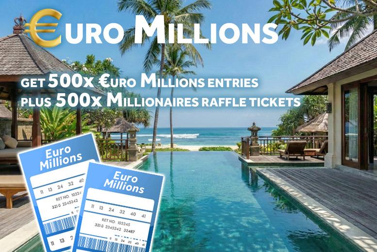 500 Euromillions Lines & 500 Millionaires Raffle Tickets -