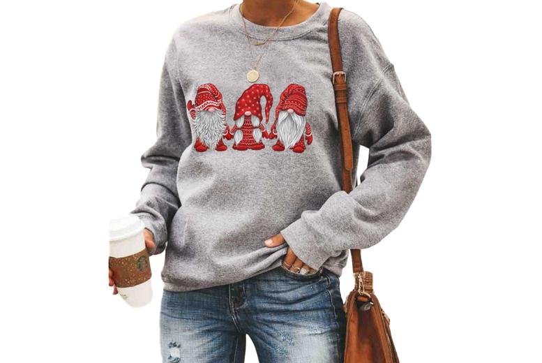 Women's Christmas Santa Gnome Jumper - 5 UK Sizes & Colours!
