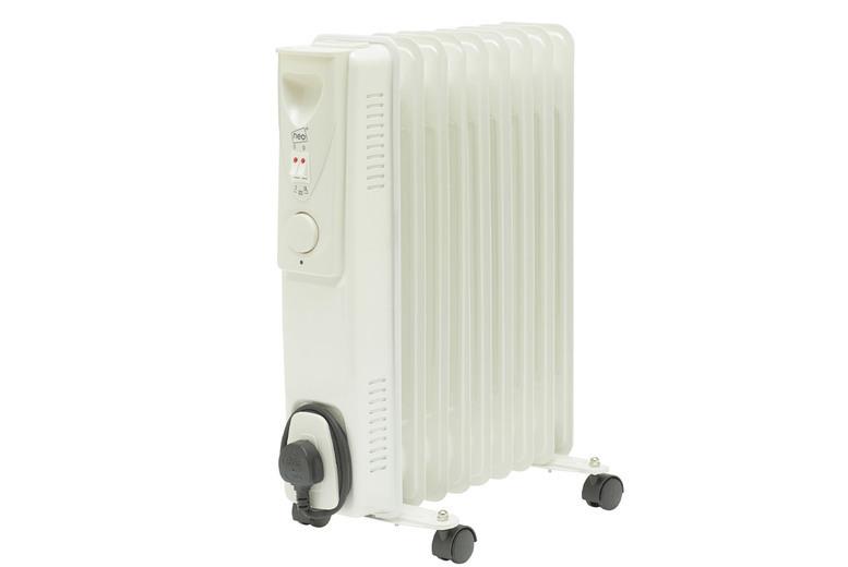 Electric Oil Filled Portable Radiator Heater - 3 Heat Settings, Adjustable Thermostat & Overheat Protection (9 Or 11 Fin, Black Or White)