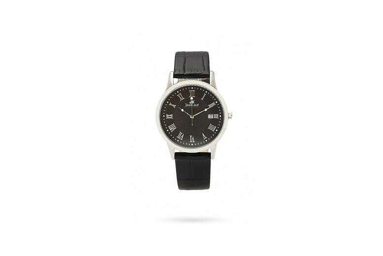 Men'S Jan Kauf Jk2648M Luxury Quartz Watch - Stainless Steel, Water-Resistant, Classic Black Dial