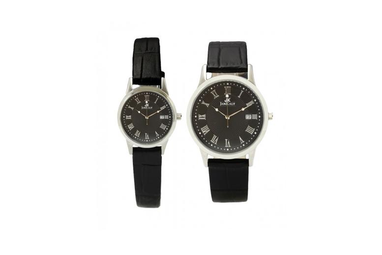 Jan Kauf Luxury Quartz His & Hers Watch Set - Stainless Steel, Water-Resistant, Classic Style