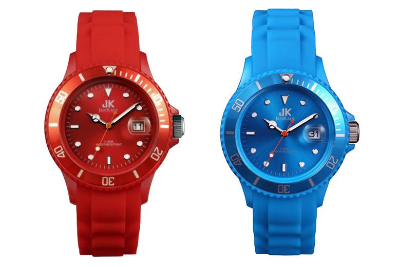 Jan Kauf Jk044 Luxury Quartz Watch - Red & Blue