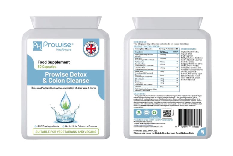 One Month Supply* Of Detox & Colon Cleanse Capsules