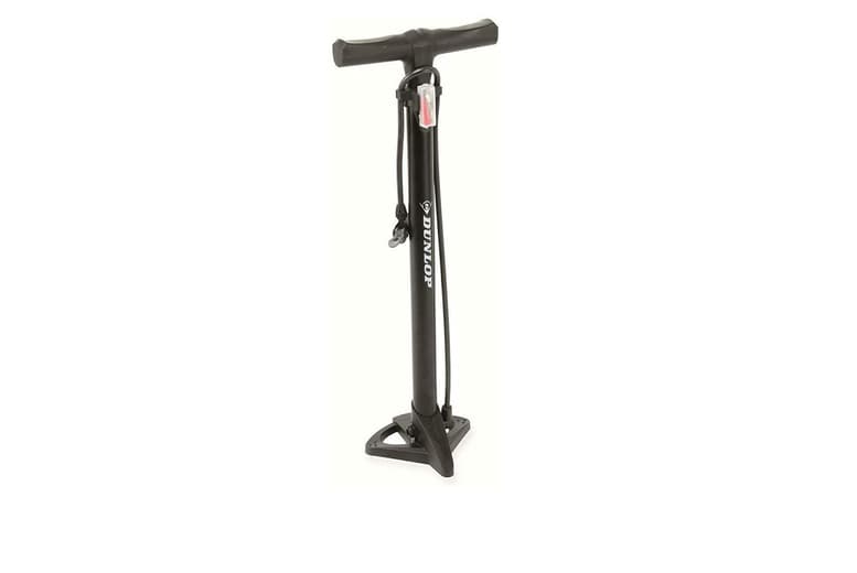Dunlop Universal Car & Bicycle Floor Pump With Analogue Gauge - Sturdy Base, Dual Nozzles, Compact Design