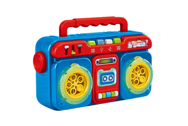 Kid'S Musical Light Up Bubble Machine - Outdoor Bubble Toy (Ages 3+, Battery-Operated, Retro Radio Design)