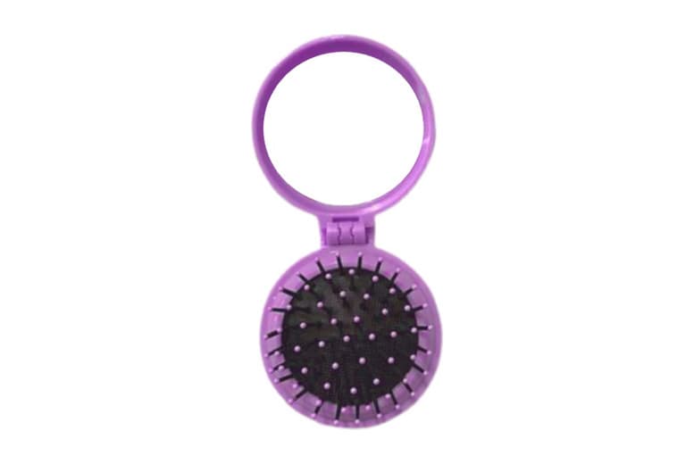 2-In-1 Folding Hair Brush & Mirror - Compact Beauty Essential