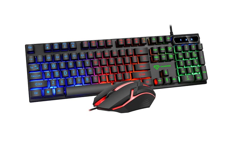 Rgb Backlit Mechanical Gaming Keyboard & Mouse Combo - Usb, Ergonomic, Abs - White Or Black