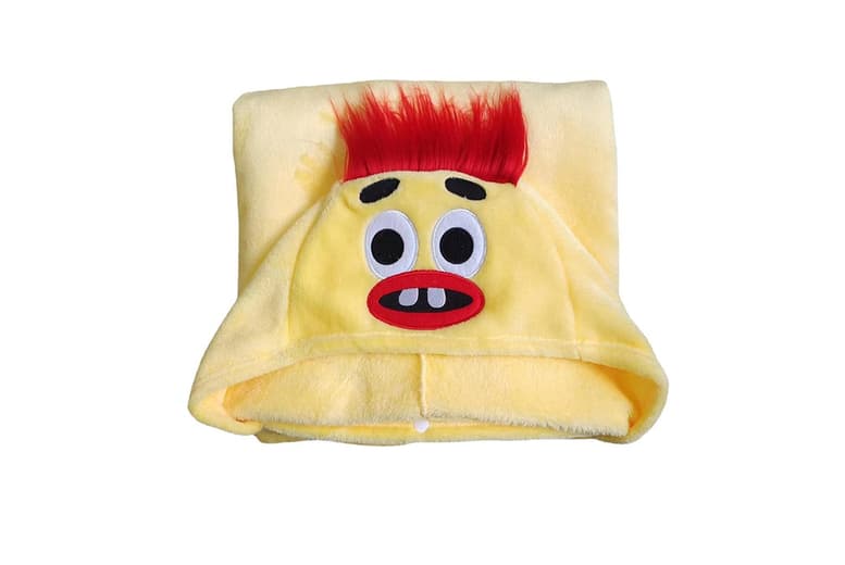 Kids Coral Velvet Cartoon Hooded Blanket - Unisex, Plush, 2 Sizes
