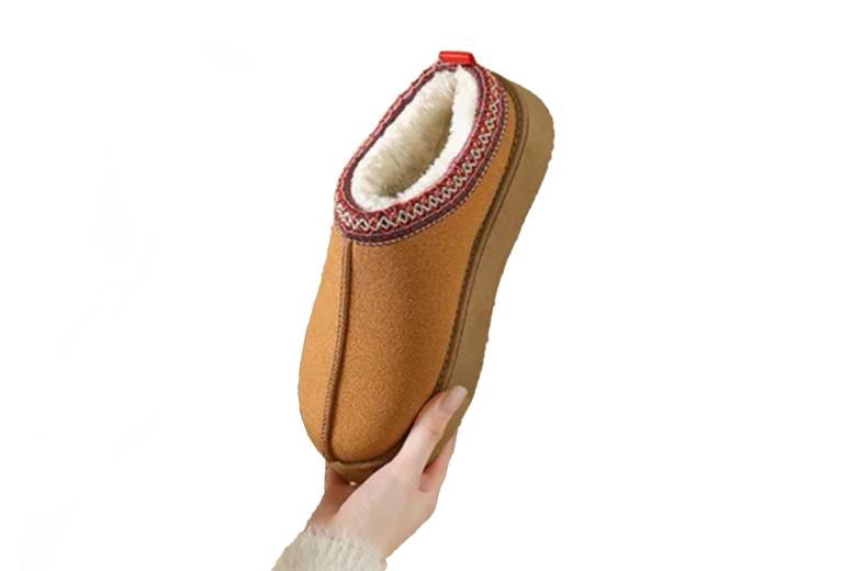 Women's Suede Platform Winter Boots - Faux Fur Lined, Waterproof, Anti-Slip