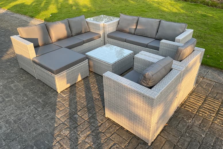 Weather-Resistant Rattan 9-Seater Garden Lounge Set
