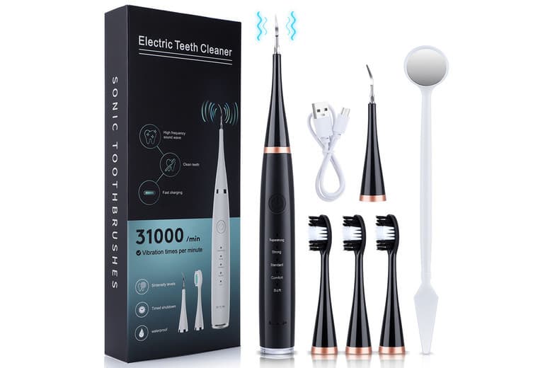 6-In-1 Electric Dental Calculus Remover & Teeth Cleaner - Sonic Toothbrush For Deep Cleaning & Whitening (Usb Rechargeable, 3 Colours)