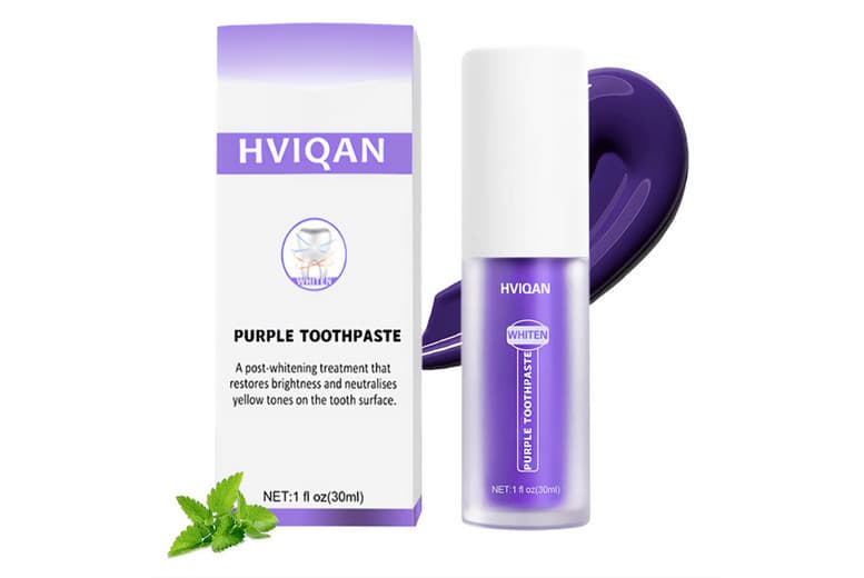 Teeth Whitening Toothpaste For Sensitive Teeth - Advanced Purple Stain Neutraliser With Natural Herbal Extracts