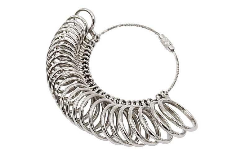 Zinc Alloy Silver Ring Sizer - 26-Piece Uk A-Z Sizing Tool For Engagement & Wedding Bands
