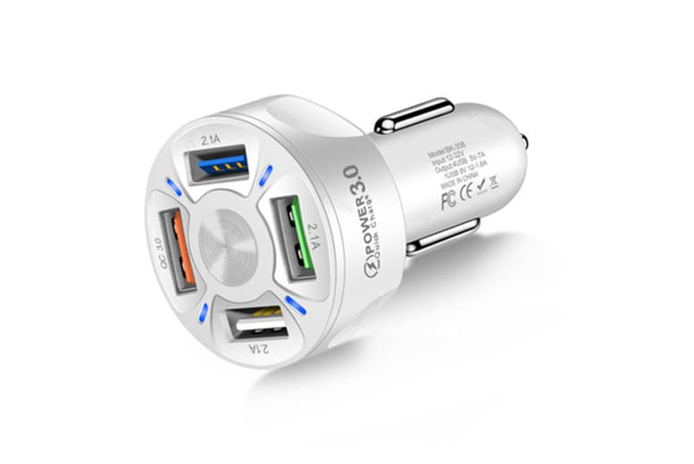 4-Port Fast Usb Car Charger For Iphone, Samsung & More - Universal Multi-Device Adapter