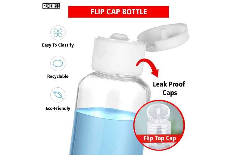 100Ml Clear Travel Bottles - Leakproof Flip Lid, Airline-Approved, Reusable