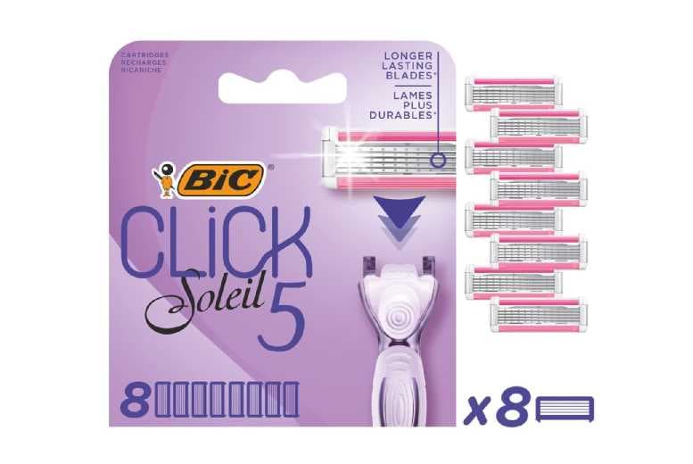 Bic Soleil Sensitive Women's Razor Refills - Triple & Five-Blade, Aloe, Eco-Friendly, Face & Body
