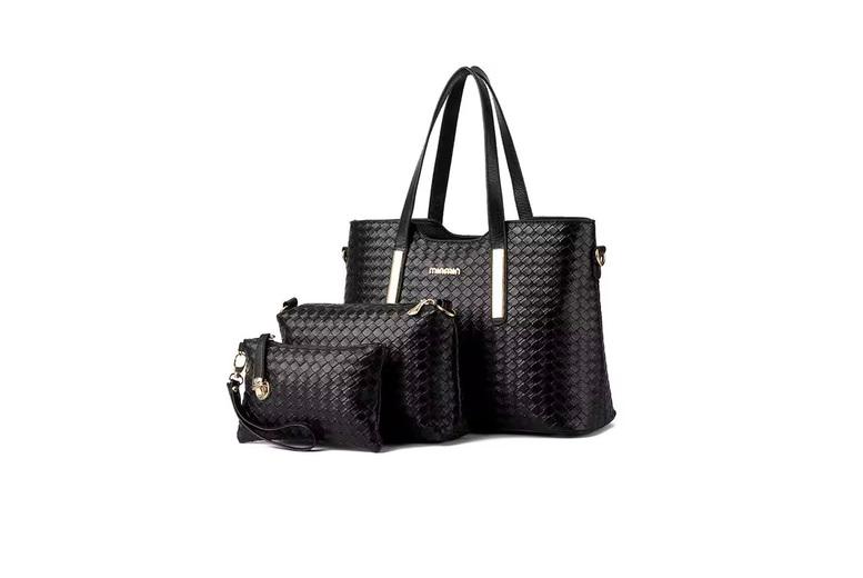 Women's 3Pc Faux Leather Handbag Set in 5 Colours