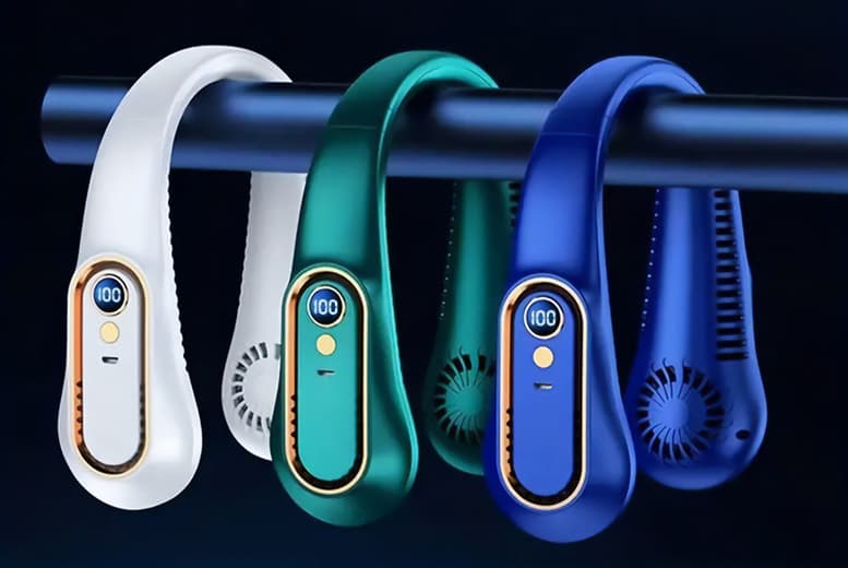 5-Speed Bladeless Neck Fan With 720° Ventilation & Led Digital Display - Portable, Silent, Usb Rechargeable, 3 Colour Options