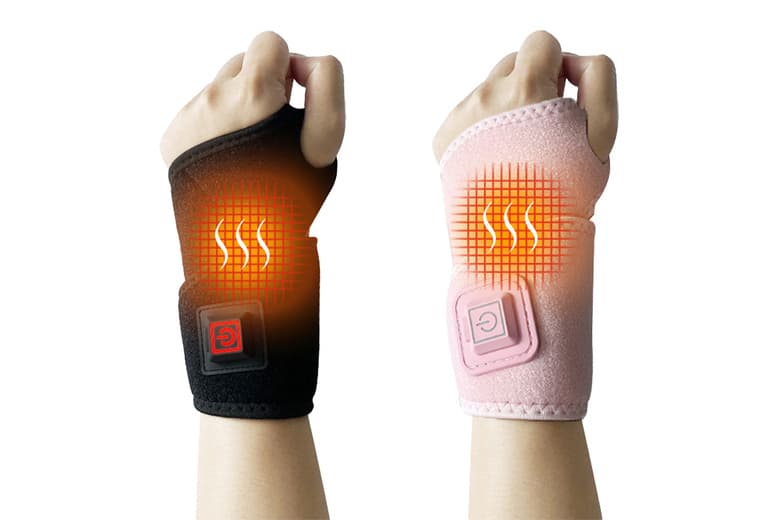 Electric Heated Wrist Brace - Usb Rechargeable, Adjustable Heat, Ergonomic Support (Pink Or Black)