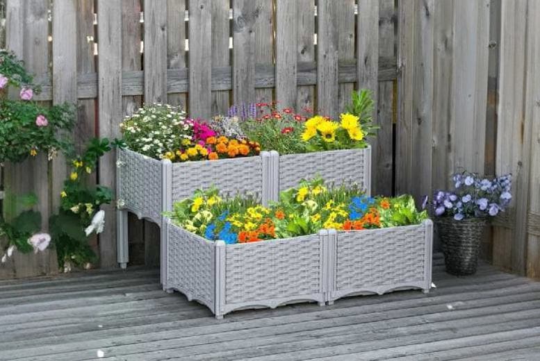 Elegant Rattan-Effect Garden Planter Box