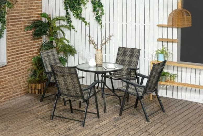 Price Drop! Weather-Resistant 5-Piece Pe Rattan Dining Set
