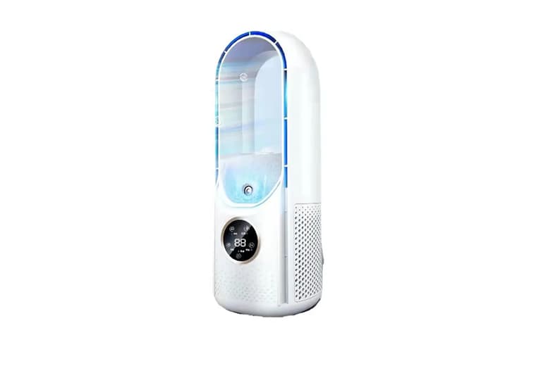 2-In-1 Usb Led Air Cooler & Humidifier Fan - 6 Speed Settings, Timer & Quiet Operation (100Ml Capacity)