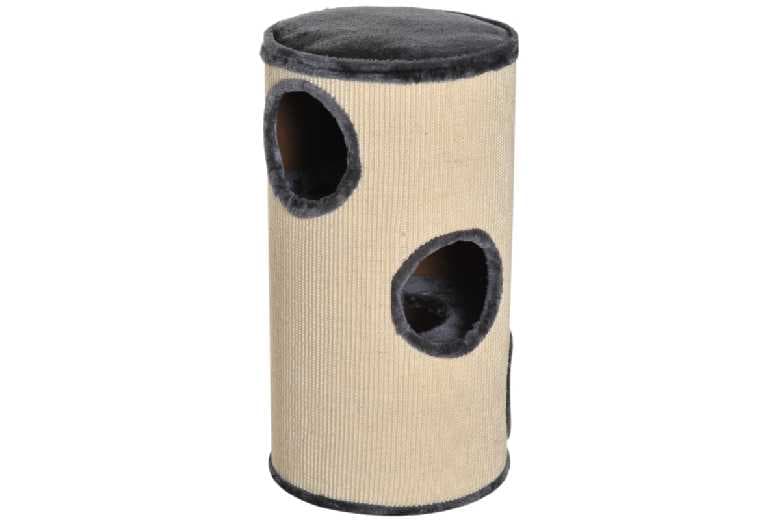 Ultimate Cat Scratching Barrel & Activity Center - Multi-Level Sisal Cat Tree With Dens & Plush Perch