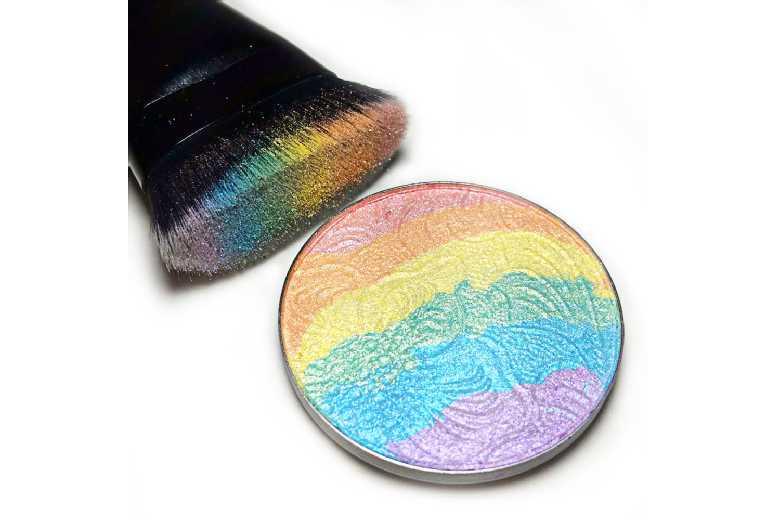 Mini Rainbow Shimmer Powder Highlighter - Longwear, Silky Finish, Multi-Shade Glow