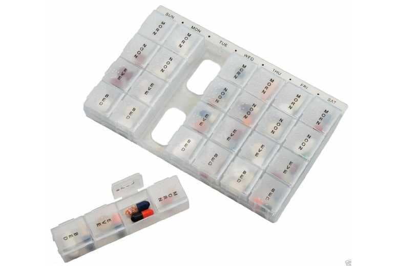 7 Day Pill Organiser Box - 28-Compartment Weekly Health Tracker For Medication & Supplements