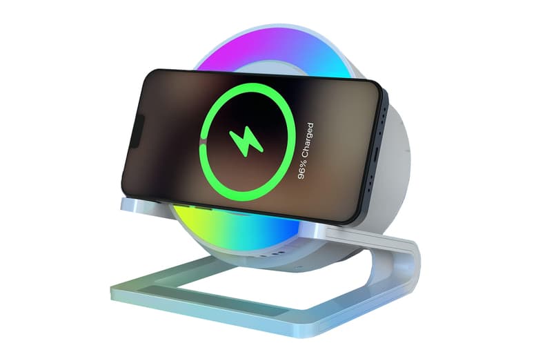 4-In-1 Wireless Charger, Bluetooth Speaker, Night Light & Phone Stand - Universal Fast Charging Accessory