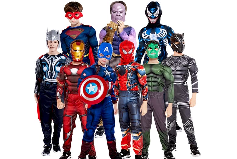 Marvel  Kids Superhero Cosplay Muscle Bodysuit Costume - 3 Sizes & 9 Options