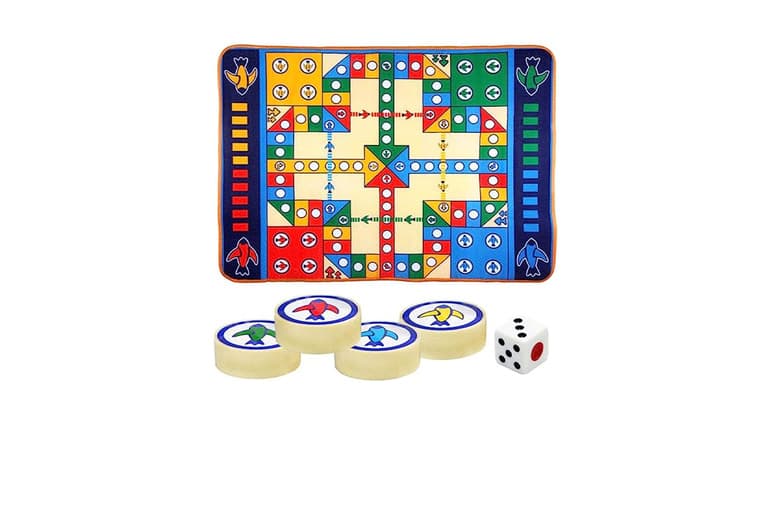 2-In-1 Giant Flying Chess & Monopoly Play Mat Set - Family Board Game, Ages 3+, Soft Pe Cotton, Colourful, Indoor/Outdoor