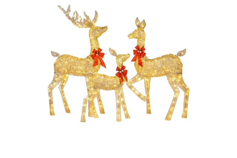 Led Pre-Lit Christmas Reindeer Decoration - 3D Outdoor & Indoor Festive Figure, Timer, Waterproof, Multiple Sizes
