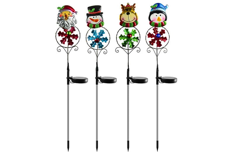 Weatherproof Solar Led Christmas Garden Stake Lights - Outdoor Festive Decorations (4 Designs)