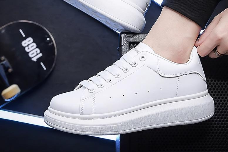 Unisex Designer  Oversized Trainers - Pu Leather, Casual Summer Sneakers