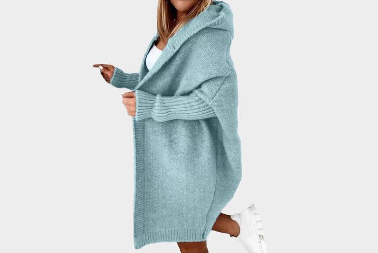Women's Hooded Oversized Knitted Cardigan - 4 Sizes & 6 Colours