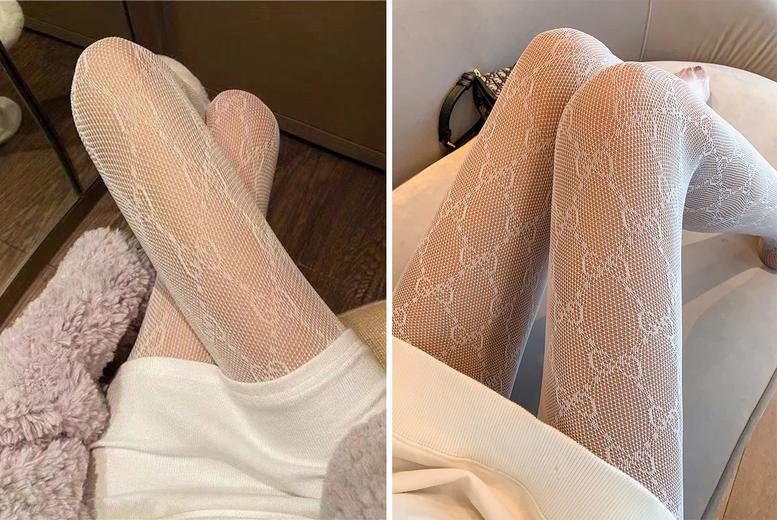 High Waist Breathable Nylon-Spandex Tights - Designer , One Size