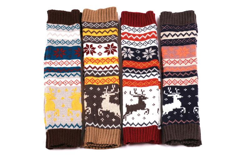 Women's Wool Blend Knee-High Leg Warmers - Soft Stretch, Multi-Pack, 4 Colours
