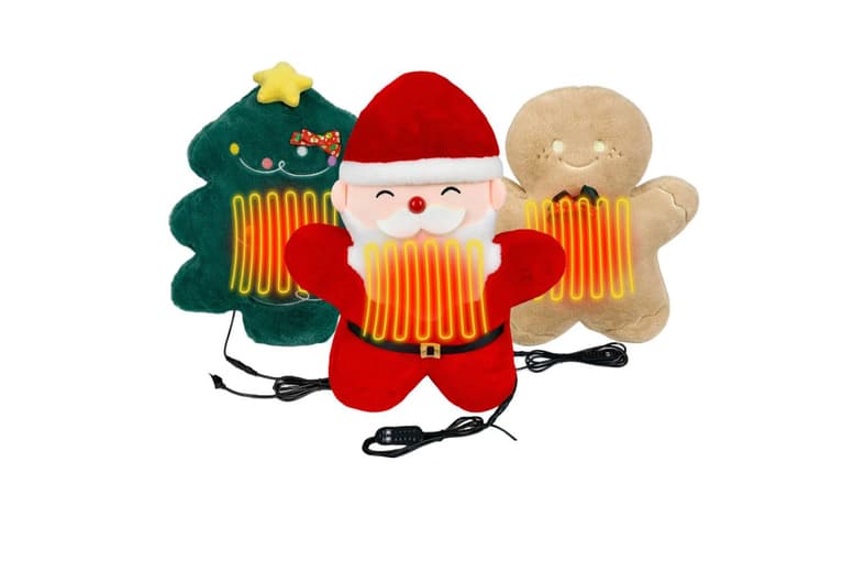 Usb Heated Christmas Plush Pillow - 3 Designs