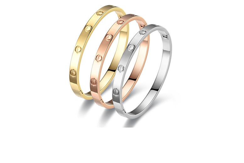 Titanium Steel Love- Bracelet - Hypoallergenic, Minimalist, 6.5Cm