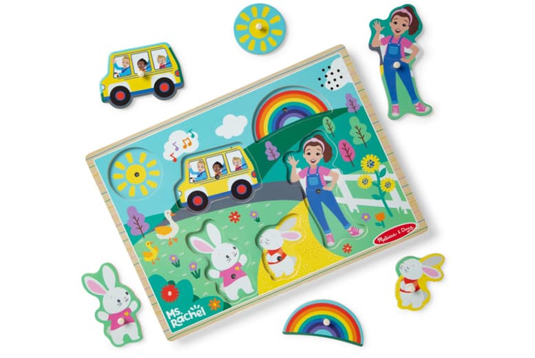 Cartoon  Wooden Song Peg Puzzle Toy - 2 Options