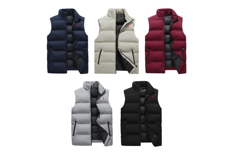 Men'S Designer- Puffer Padded Vest - Lightweight Windproof Gilet, 6 Sizes, 5 Colours