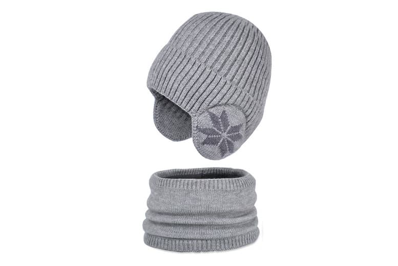 Kids' Winter Warm Knitted Beanie Hat & Scarf Set - 6 Colours