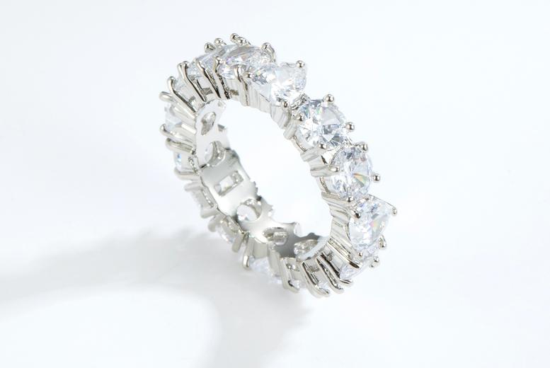 Love Zirconia Wheel Ring - Modern Geometric Statement, 5 Sizes, High-Quality Zirconia, Stackable Fashion Band