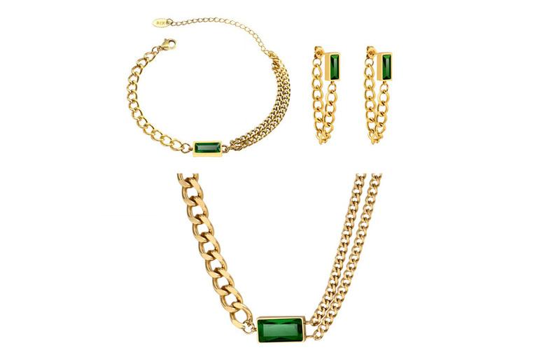 Elegant Zircon Pendant Necklace - Alloy Chain, Adjustable Length, Modern Geometric Sparkle