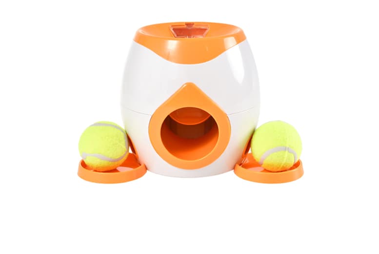 Interactive Dog Ball Thrower & Treat Dispenser - Battery-Free, Multi-Colour, All Breeds