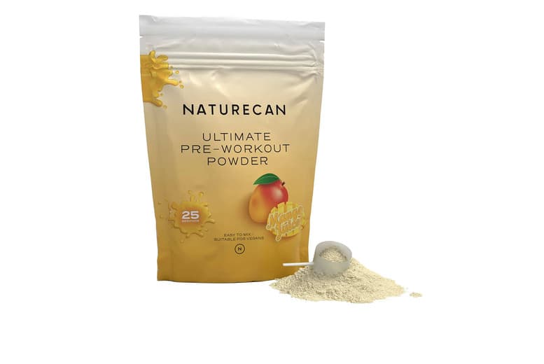 Ultimate Pre-Workout Supplement Powder - Vegan, Mango Flavour, Caffeine Boost, 25 Servings