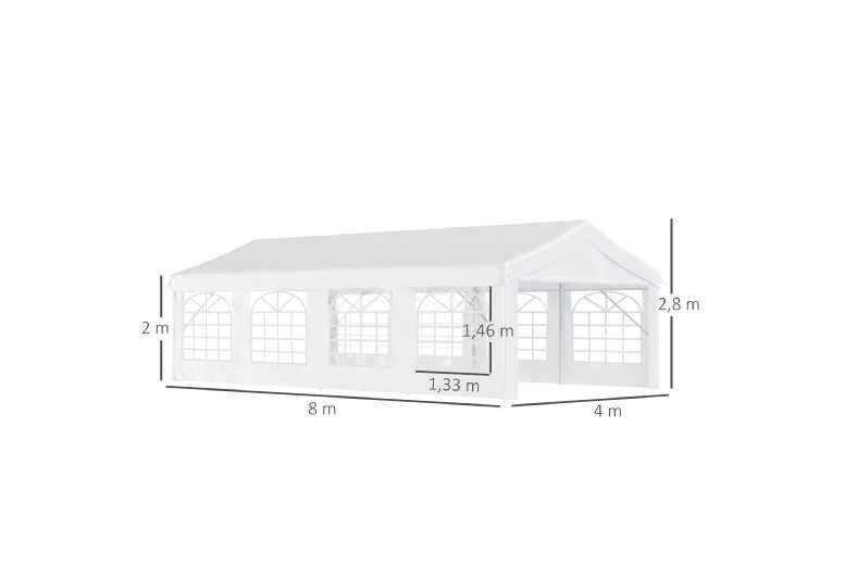 Outsunny 4X8M Heavy-Duty Weatherproof Event Tent With Windows