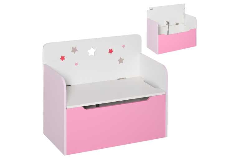 Kids Wooden Toy Storage Bench With Gas Stay - Durable Mdf, 60L Capacity, Compact Seating Solution